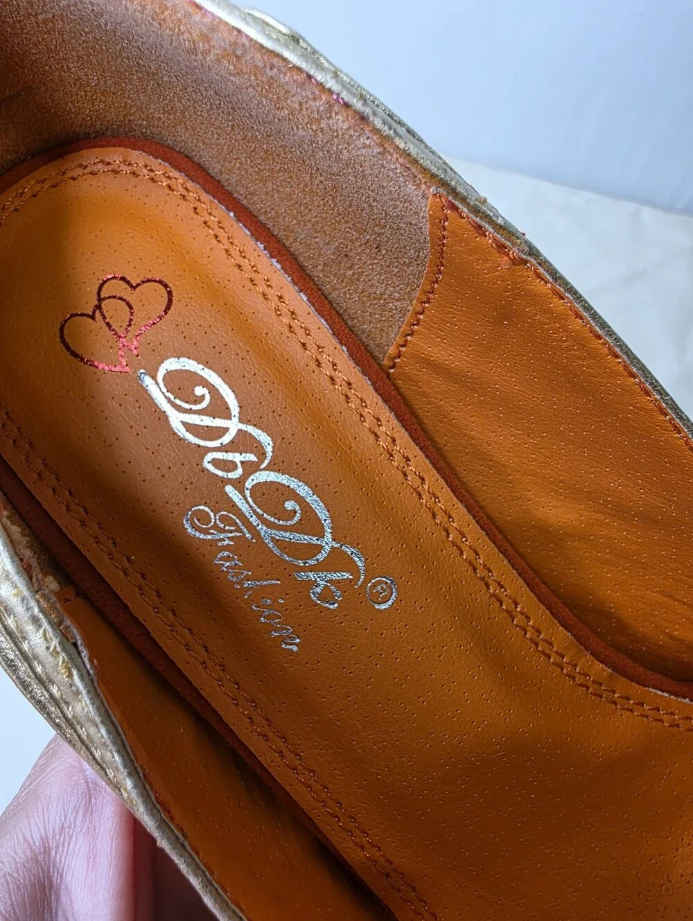 De Blossom Collection Sylvia-2 Orange Faux Suede Peep Toe Platform Heels 7.5